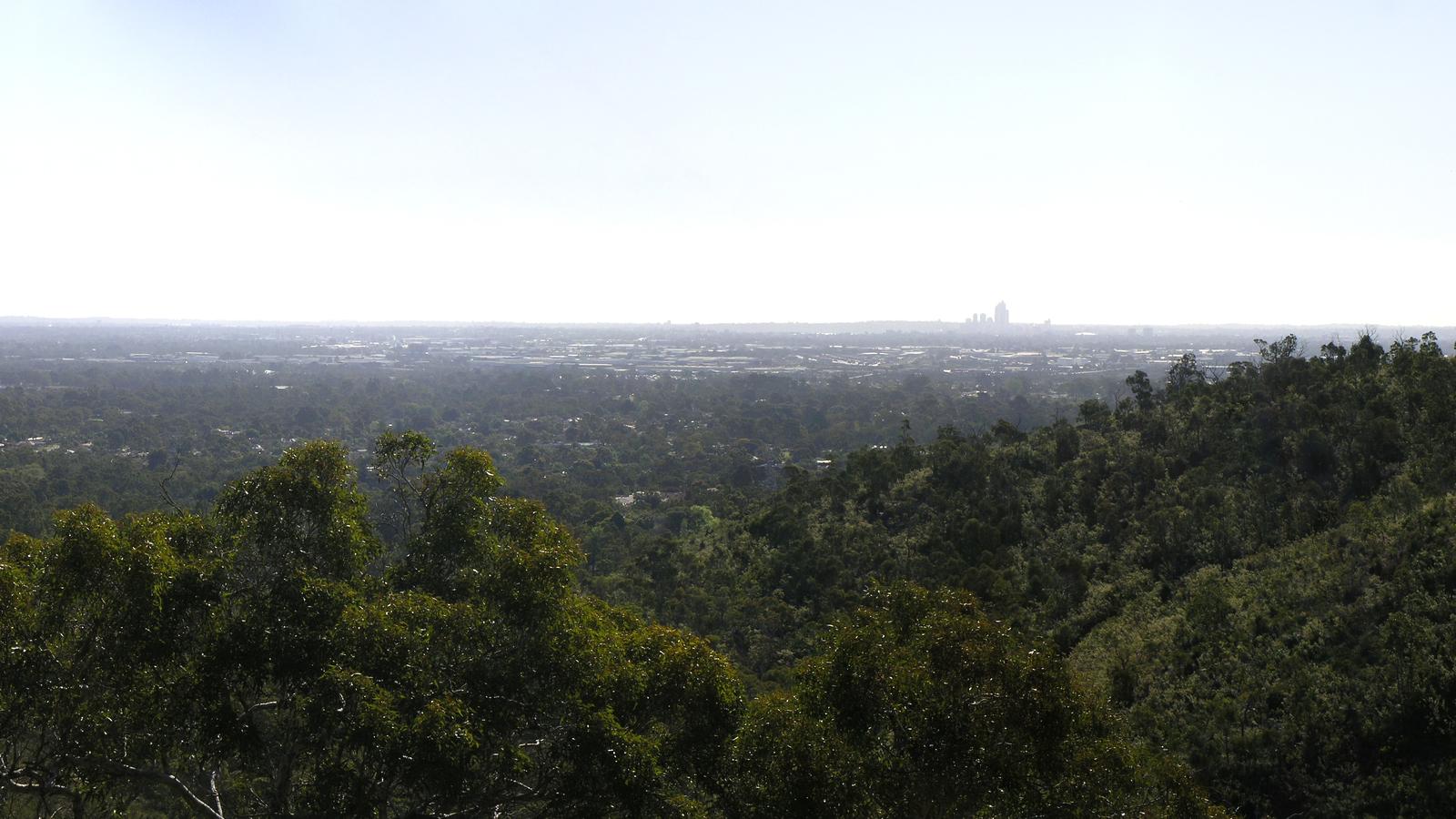 View across Perth from Lesmurdie Falls in the Perth Hills